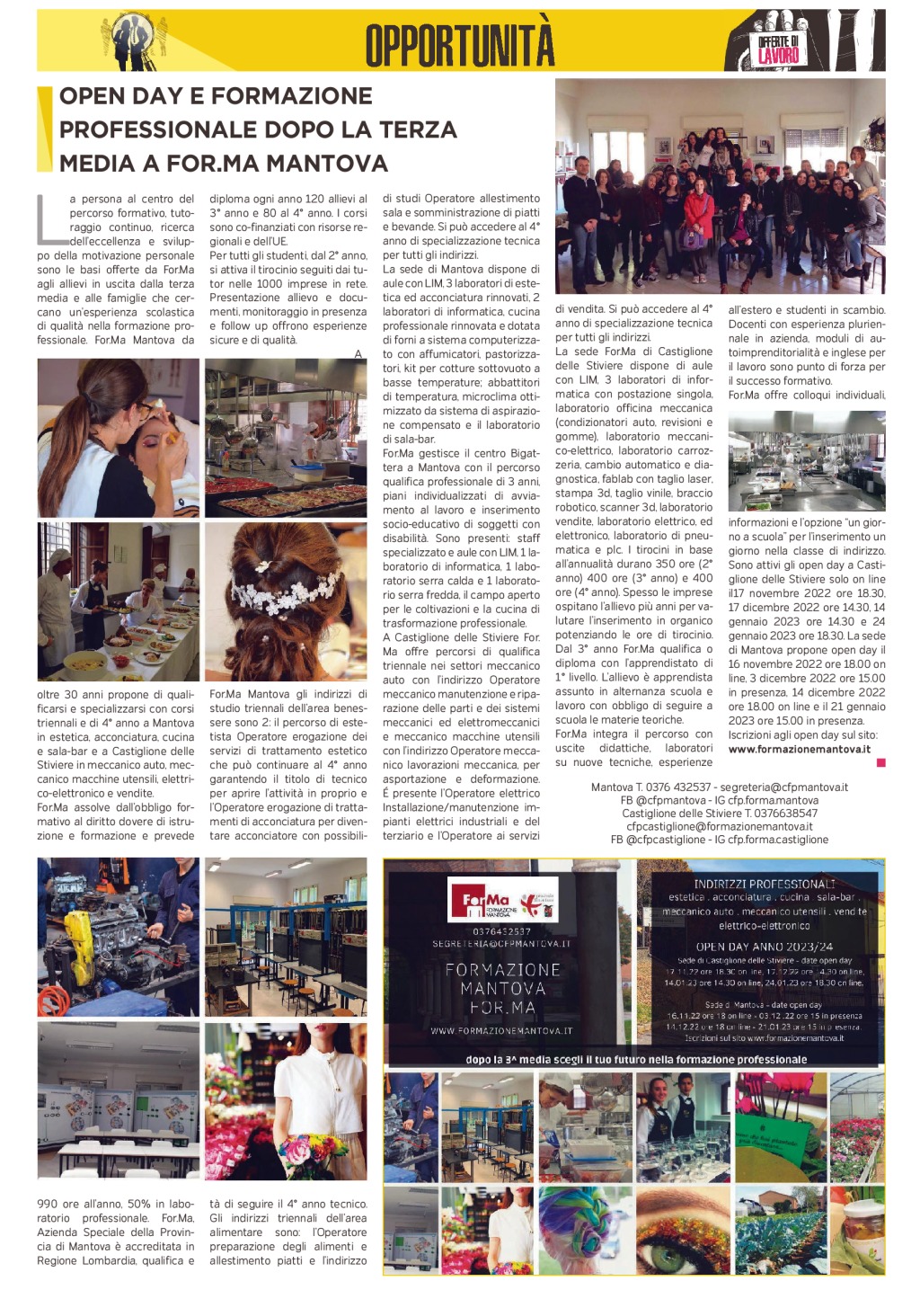 32 09 11 2022 gazzetta mantova tutte le sedi open day