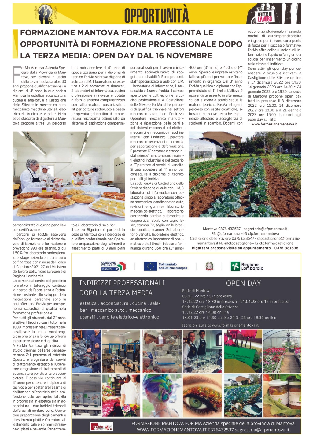 34 23 11 2022 gazzetta mantova tutte le sedi open day